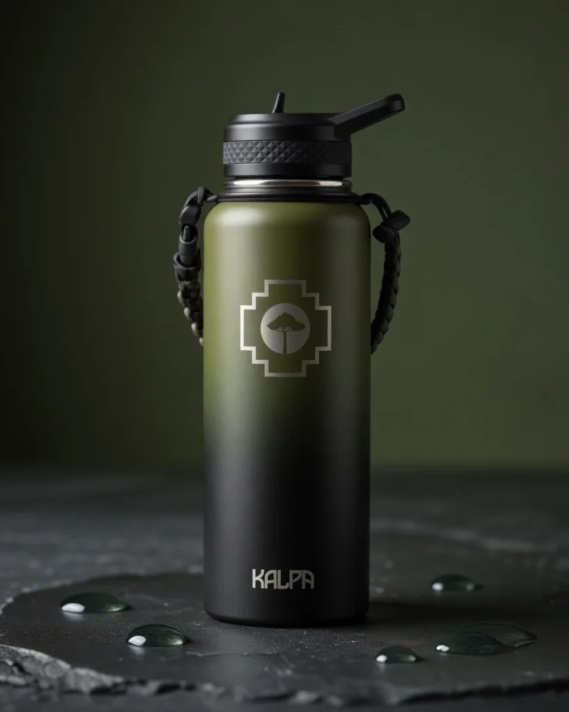 Botella Termica KALPA 1.2L — Kit Completo Incluido Verde Militar